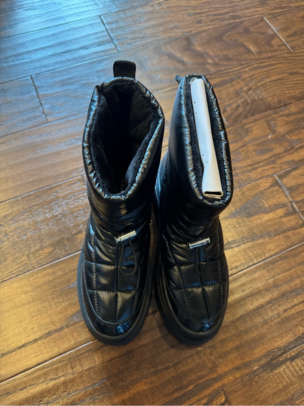 Aldo Black Quilted Puffer Winter Ankle Booties